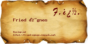 Fried Ágnes névjegykártya