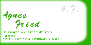 agnes fried business card